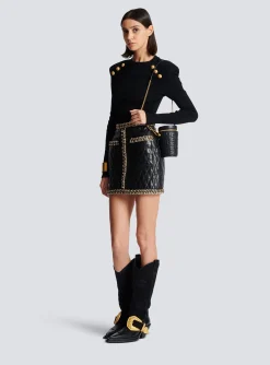 Women Balmain 1945 Quilted Leather Minaudi&egrave;re Bag
