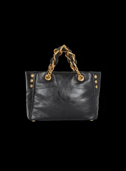Women Balmain 1945 Soft Crinkled Leather Tote Bag