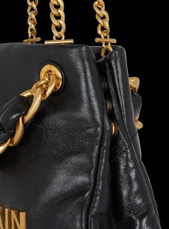 Women Balmain 1945 Soft Crinkled Leather Tote Bag