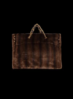 Women Balmain 1945 Soft Faux Fur Tote Bag