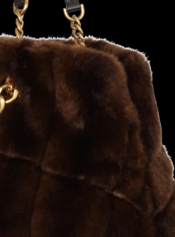 Women Balmain 1945 Soft Faux Fur Tote Bag