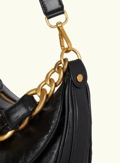 Women Balmain 1945 Soft Hobo Bag In Crinkled Leather