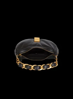 Women Balmain 1945 Soft Hobo Bag In Crinkled Leather