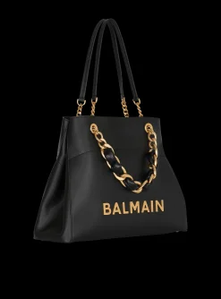 Women Balmain 1945 Soft Leather Tote Bag