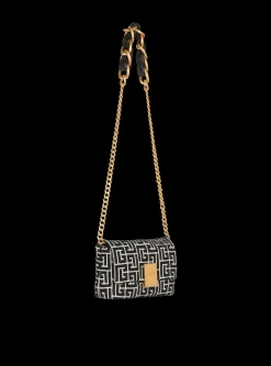Women Balmain 1945 Soft Mini Bag With Jacquard Monogram