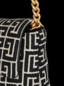 Women Balmain 1945 Soft Mini Bag With Jacquard Monogram