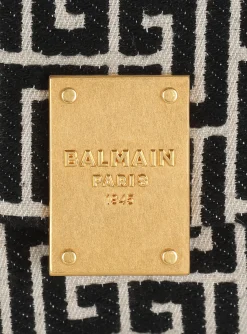 Women Balmain 1945 Soft Mini Bag With Jacquard Monogram