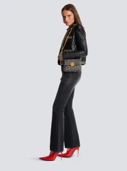 Women Balmain 1945 Soft Mini Bag With Jacquard Monogram