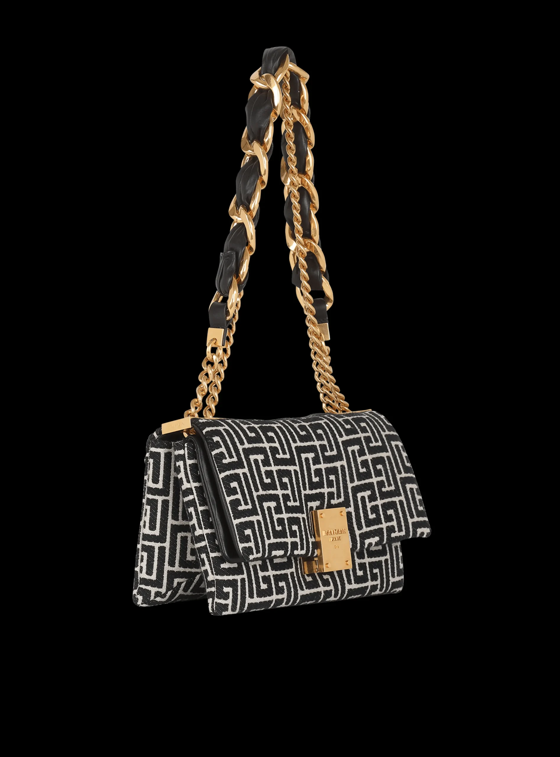 Women Balmain 1945 Soft Small Bag With Jacquard Monogram
