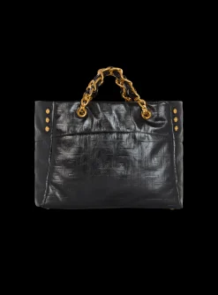 Balmain 1945 Soft Tote Bag In Crackled Calfskin