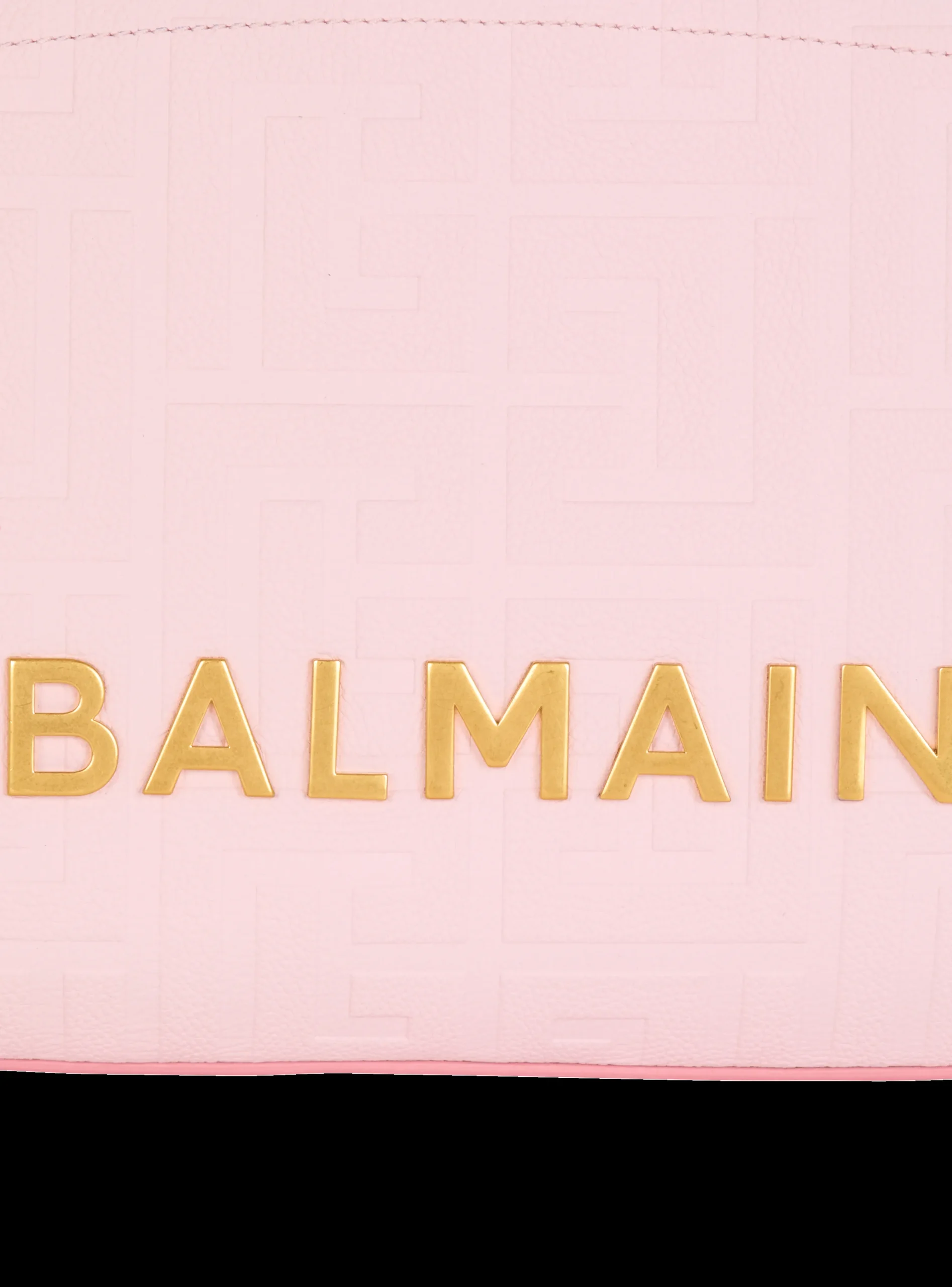 Women Balmain 1945 Soft Tote Bag In Embossed Grained Calfskin With A PB Labyrinth Monogram