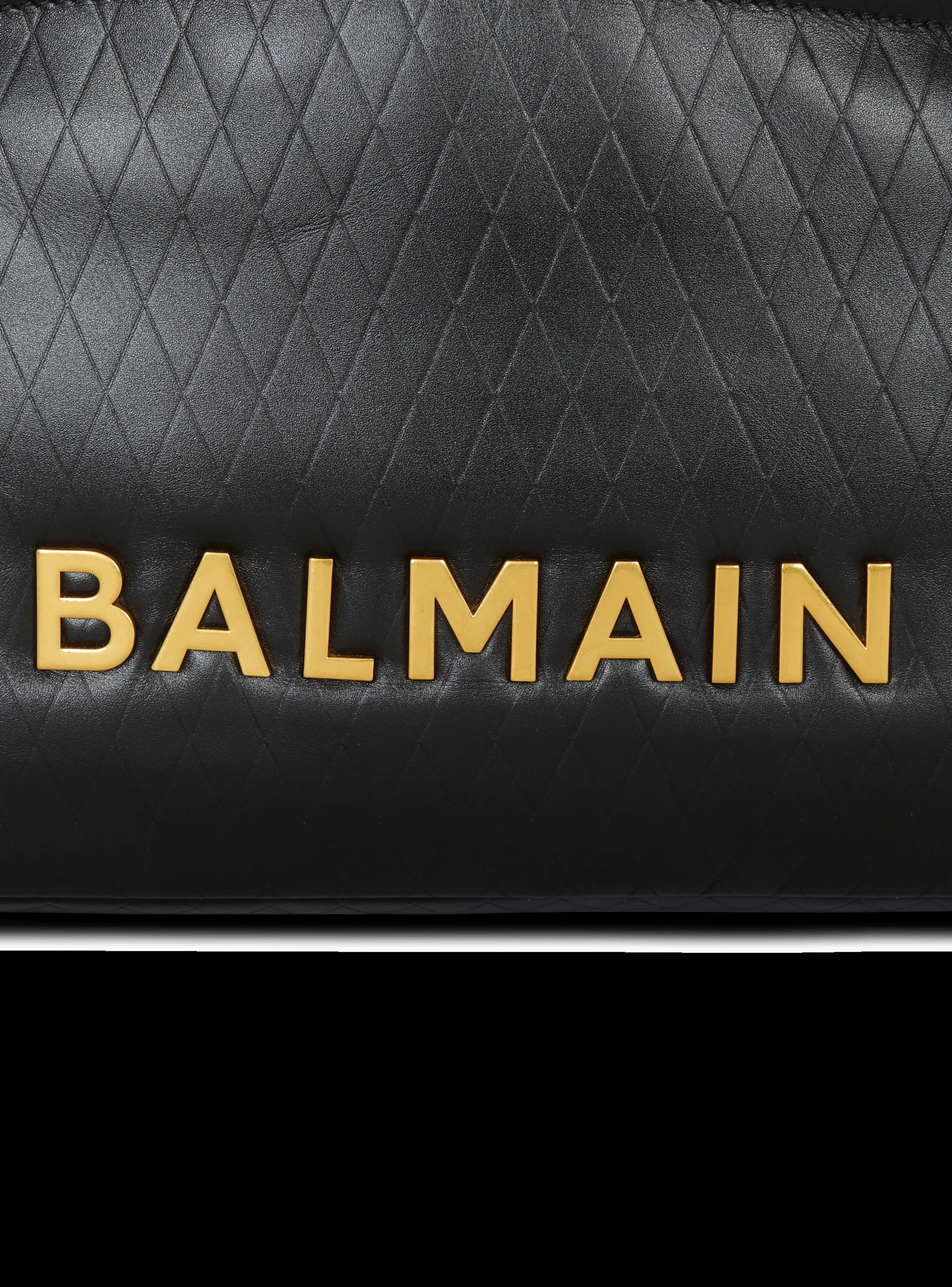 Women Balmain 1945 Soft Tote Bag In Embossed Calfskin With A Grid Motif