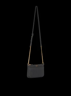 Women Balmain 1945 Soft Zipped Mini Bag In Embossed Grained Calfskin With A PB Labyrinth Monogram