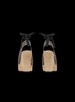 Women Balmain Alex Monogram Jacquard And Leather Espadrilles