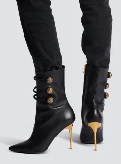 Women Balmain Alma Leather Ankle Boots