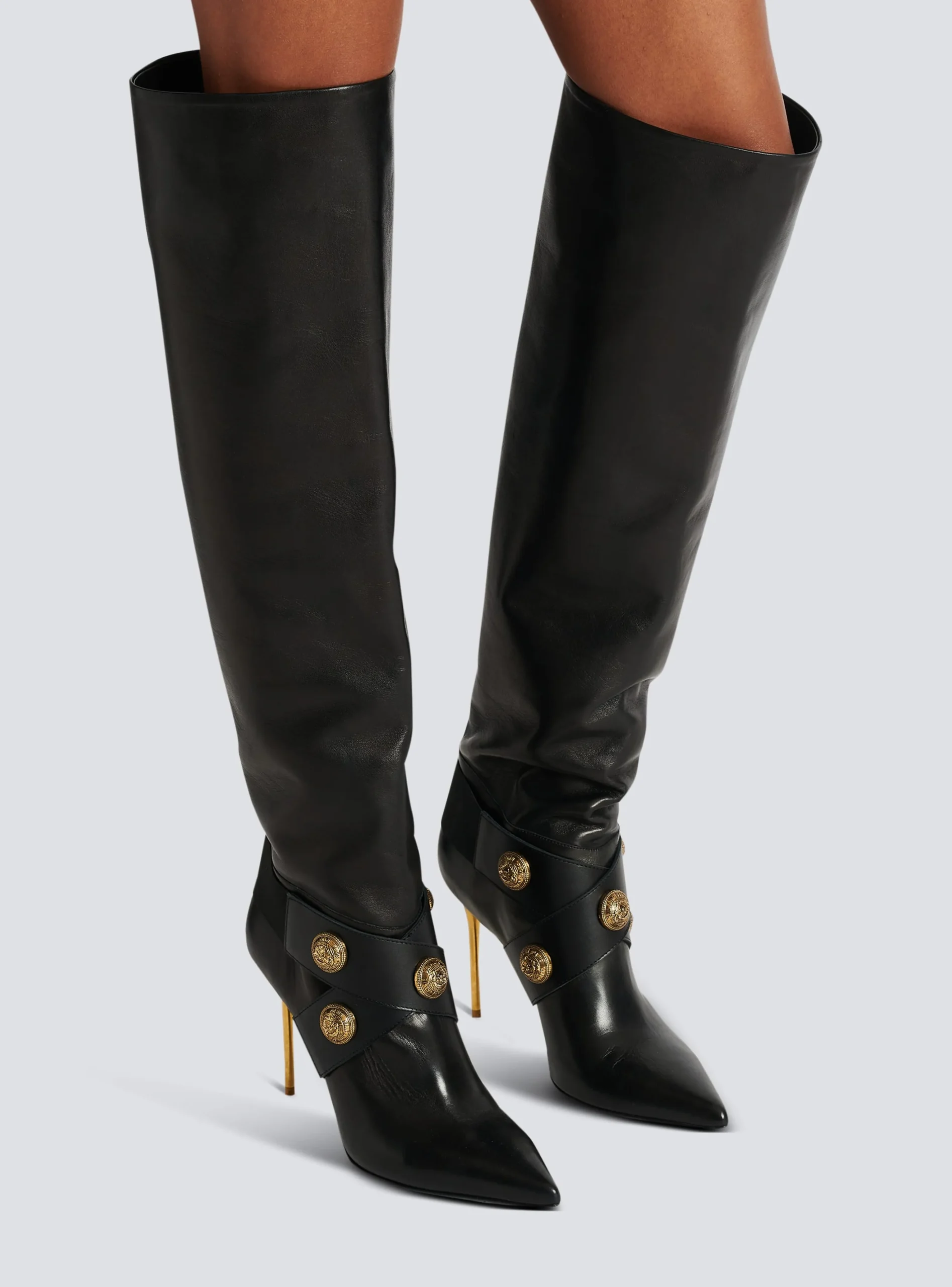 Women Balmain Alma Leather Boots