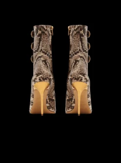 Women Balmain Alma Snakeskin-effect Leather Ankle Boots