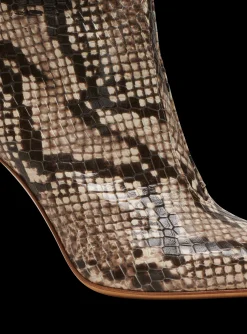 Women Balmain Alma Snakeskin-effect Leather Ankle Boots