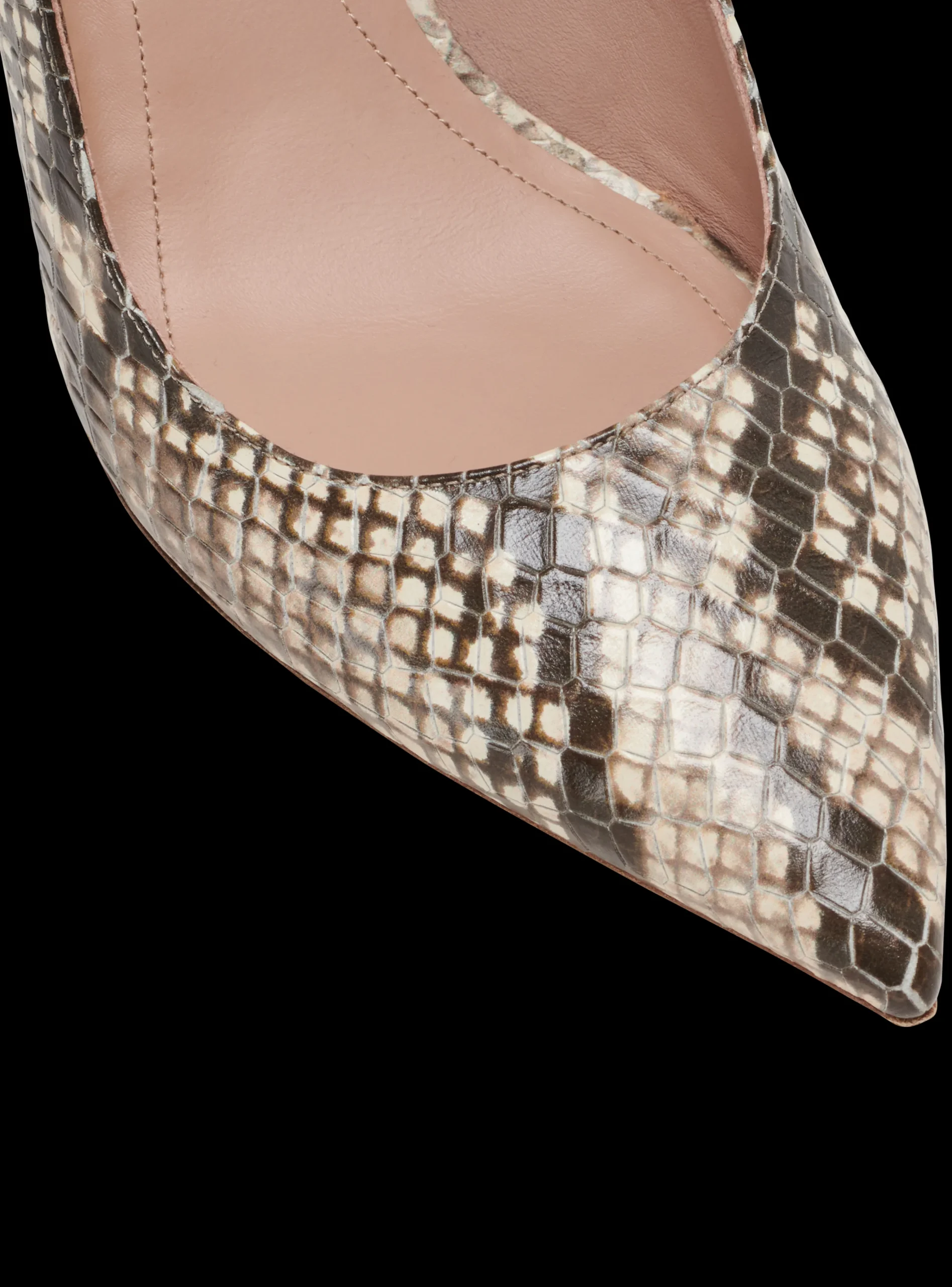Women Balmain Alma Snakeskin-effect Leather Slingbacks