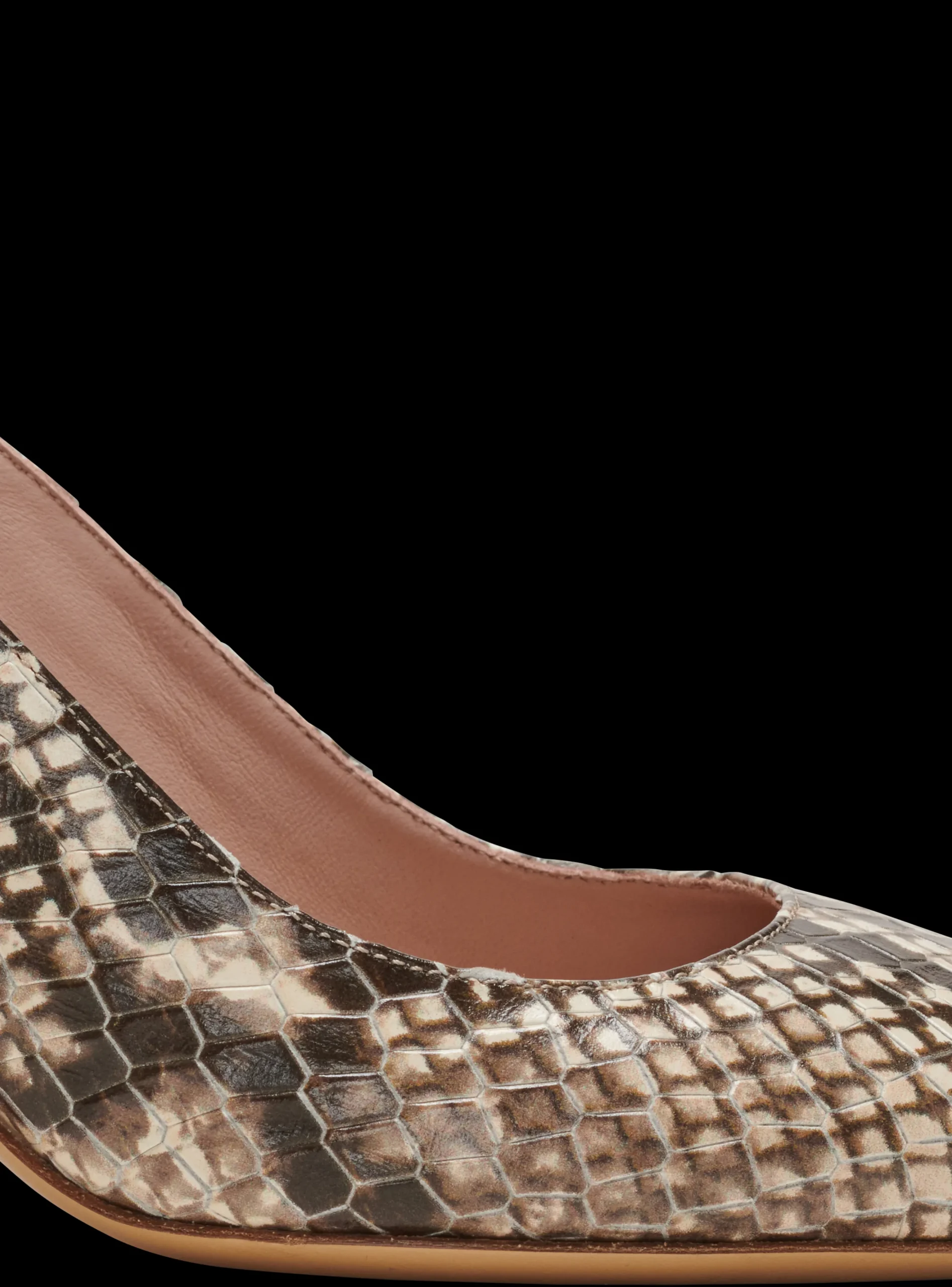 Women Balmain Alma Snakeskin-effect Leather Slingbacks