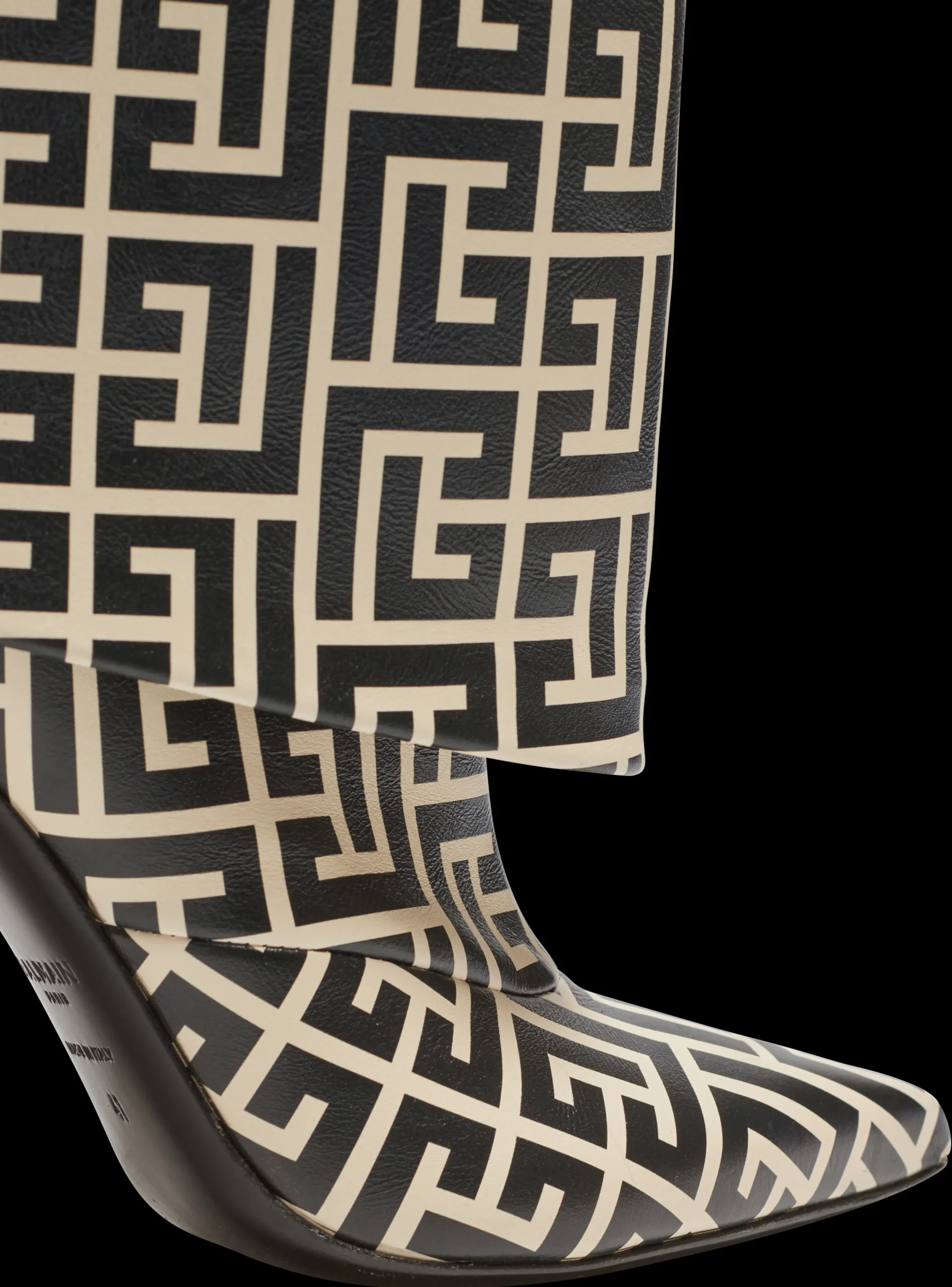 Women Balmain Ariel Monogrammed Leather Boots