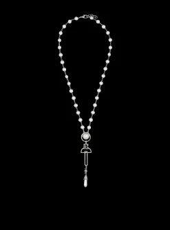 Balmain Art Deco Pearl, Brass And Rhinestone Necklace