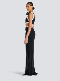 Women Balmain Asymmetric Dress With Rose Detail