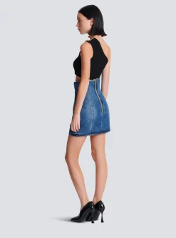 Women Balmain Asymmetric Knit Top With Buttons
