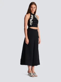 Women Balmain Backless Baroque Embroidered Top