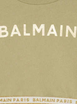 Kids/BOY Balmain Cropped Sweatshirt With Elastic