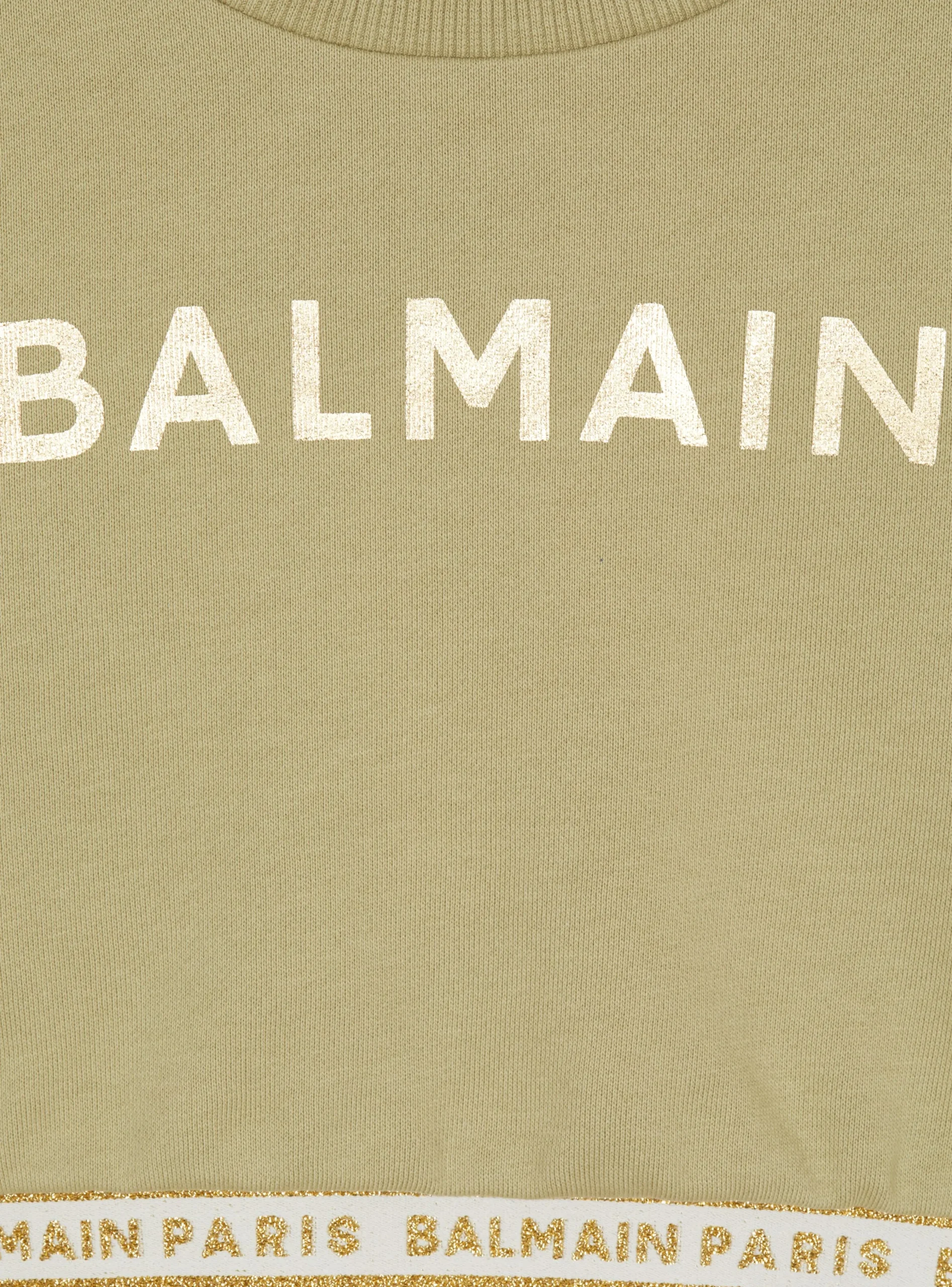 Kids/BOY Balmain Cropped Sweatshirt With Elastic
