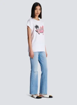 Women Balmain Flamingo T-shirt
