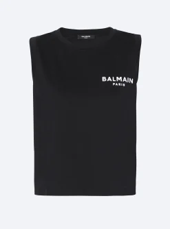 Women Balmain Flocked Tank Top