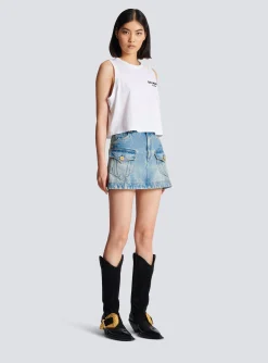 Women Balmain Flocked Tank Top