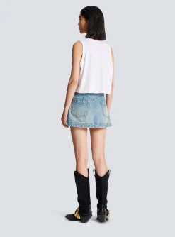 Women Balmain Flocked Tank Top