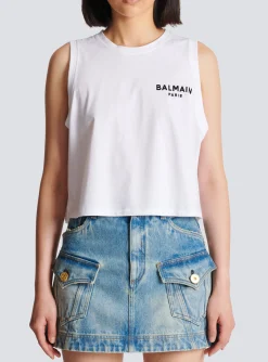Women Balmain Flocked Tank Top