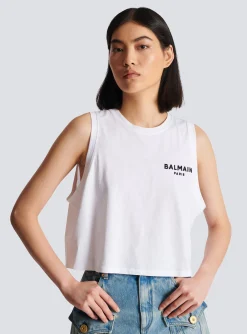 Women Balmain Flocked Tank Top