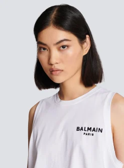 Women Balmain Flocked Tank Top