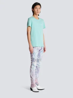 Balmain Paris Flocked Short-sleeved T-shirt