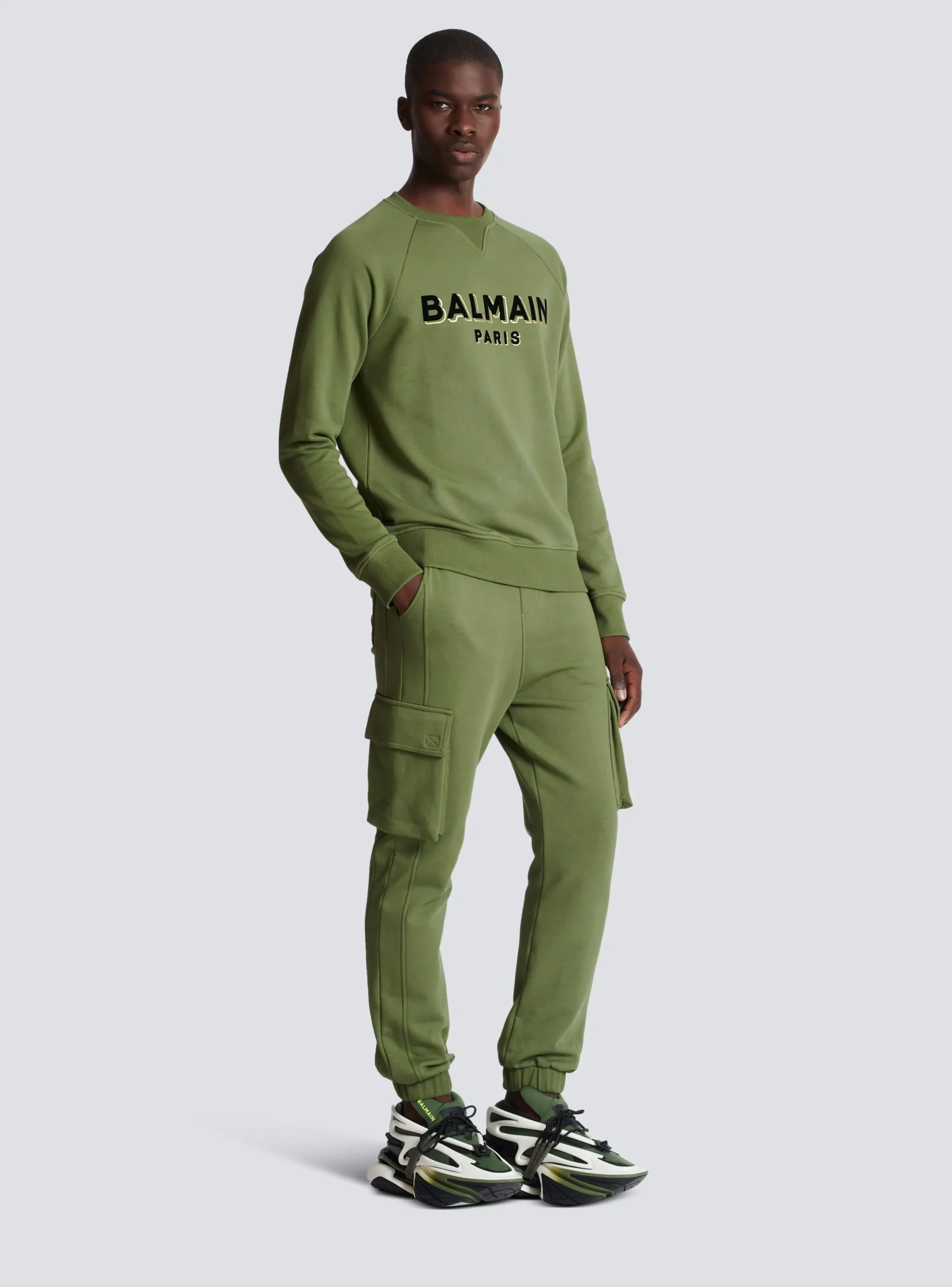 Balmain Paris Flocked Sweatshirt