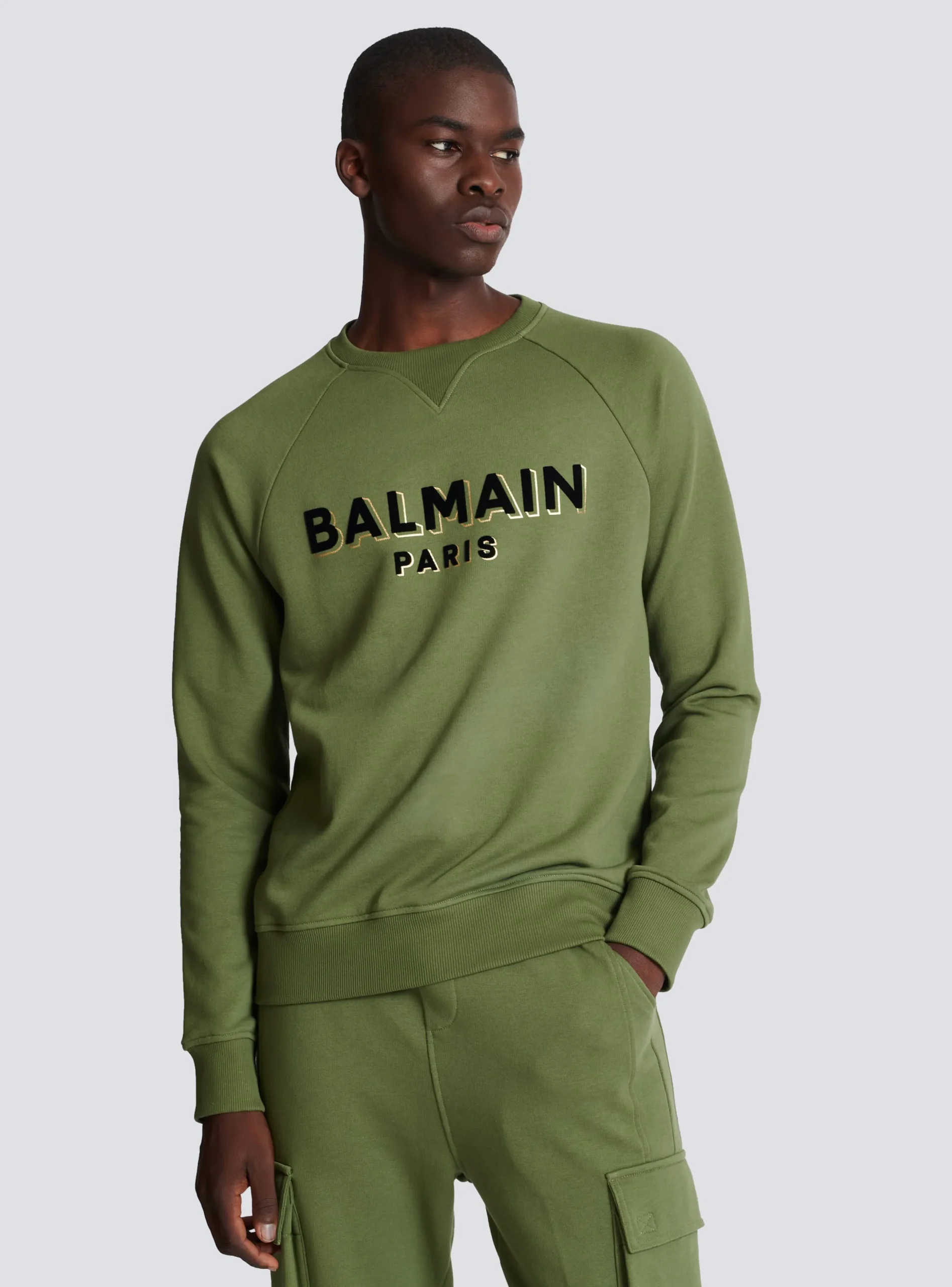 Balmain Paris Flocked Sweatshirt