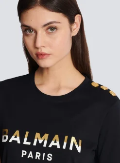 Women Balmain Paris T-shirt With Buttons