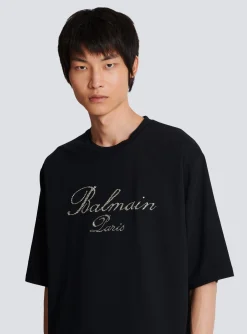 Balmain Signature Embroidered T-shirt