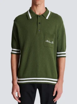 Balmain Signature Knit Polo Shirt