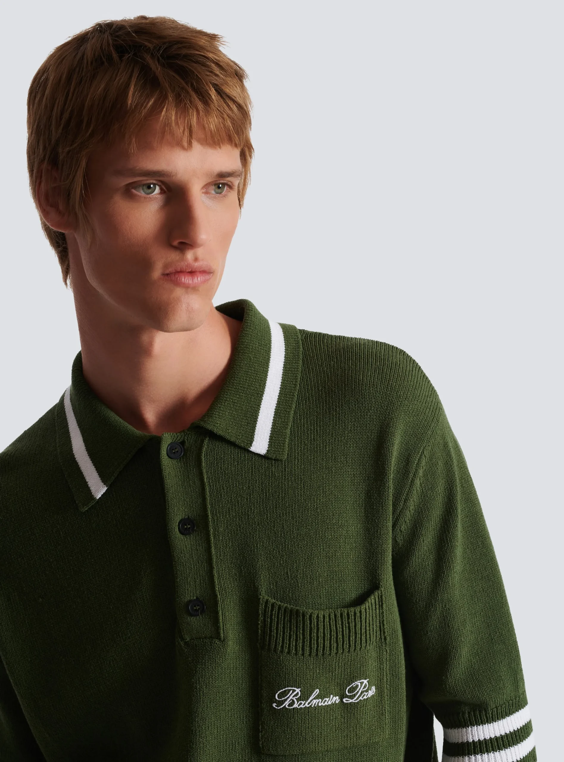 Balmain Signature Knit Polo Shirt