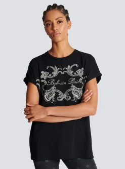 Women Balmain Signature Paisley T-shirt