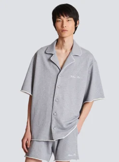 Balmain Signature Short-sleeved Shirt In Jersey