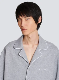 Balmain Signature Short-sleeved Shirt In Jersey