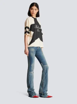 Women Balmain Signature Stars T-shirt