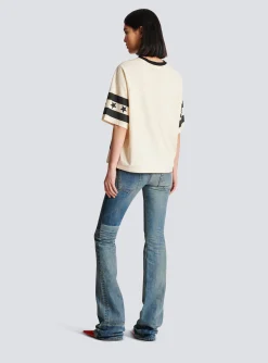 Women Balmain Signature Stars T-shirt